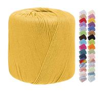 Uiopa Cotton Crochet Yarn 1mm x 125m, 8-Ply Cotton Yarn for Crochet, Hand Knitting Yarn Crochet Thread for Shawls, Hats, Doilies, Decoration, DIY Crafts (Yellow)