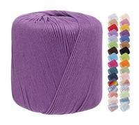 Uiopa Cotton Crochet Yarn 1mm x 125m, 8-Ply Cotton Yarn for Crochet, Hand Knitting Yarn Crochet Thread for Shawls, Hats, Doilies, Decoration, DIY Crafts (Dark Purple)