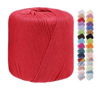 Uiopa Cotton Crochet Yarn 1mm x 125m, 8-Ply Cotton Yarn for Crochet, Hand Knitting Yarn Crochet Thread for Shawls, Hats, Doilies, Decoration, DIY Crafts (Red)