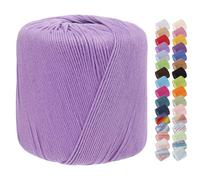 Uiopa Cotton Crochet Yarn 1mm x 125m, 8-Ply Cotton Yarn for Crochet, Hand Knitting Yarn Crochet Thread for Shawls, Hats, Doilies, Decoration, DIY Crafts (Purple)