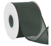 Uiopa Dark Green Burlap Ribbon 75mm x 18.2m Hessian Wired Ribbon Rustic Jute Ribbons for Wreaths, Bow Making, Gift Wrapping, Home Decor, DIY Crafts