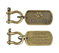 Uiopa Dog Tags for Pets Engraved, Zinc Alloy 3D Pattern ID Tags for Dogs, Personalised Dog Tag for Dog Collar, Available in 8 Styles, Engraving on Both Sides (Rectangle)