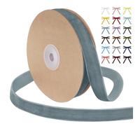 Uiopa Gray Blue Velvet Ribbon, 15mm x 9m Single Face Wrapping Ribbon, Vintage Velvet Ribbons for Gift Wrapping, Wreaths, Wedding, Party, Home Decor, DIY Crafts