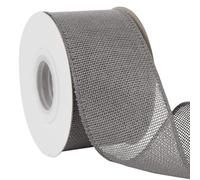 Uiopa Grey Burlap Ribbon 63mm x 18.2m Hessian Wired Ribbon Rustic Jute Ribbons for Wreaths, Bow Making, Gift Wrapping, Home Decor, DIY Crafts