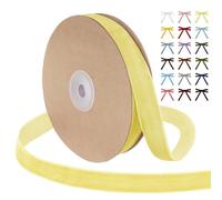 Uiopa Lemon Yellow Velvet Ribbon, 20mm x 9m Single Face Wrapping Ribbon, Vintage Velvet Ribbons for Gift Wrapping, Wreaths, Wedding, Party, Home Decor, DIY Crafts