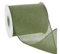 Uiopa Light Moss Green Burlap Ribbon 100mm x 18.2m Hessian Wired Ribbon Rustic Jute Ribbons for Wreaths, Bow Making, Gift Wrapping, Home Decor, DIY Crafts