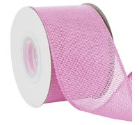 Uiopa Light Pink Burlap Ribbon 75mm x 18.2m Hessian Wired Ribbon Rustic Jute Ribbons for Wreaths, Bow Making, Gift Wrapping, Home Decor, DIY Crafts