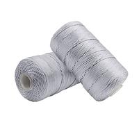Uiopa Macrame Cord 1.5mm x 400m, Nylon Macrame Yarn for Crochet and Knitting, Light Gray Crochet Yarn for Wall Hangings, Dream Catchers, Jewelry Making, DIY Craft Project