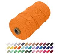Uiopa Macrame Cord 2mm x 200m, Natural Cotton Cord Coloured Macrame Yarn Soft Rope, Macrame String Cotton Twine for Crafts, Plant Hanger, Wall Hanging, Wrapping, Christmas Decorations (Golden)