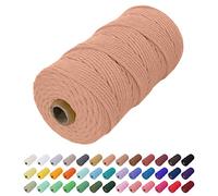 Uiopa Macrame Cord 2mm x 200m, Thick Rope Yarn Natural Cotton Cord, Macrame String for DIY Crafts, Plant Hangers, Wall Hangings, Decorations (Brick Red)