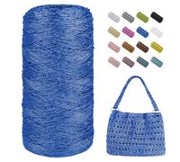 Uiopa Metallic Macrame Cord 1mm x 480m, Blue Glitter Yarn for Crocheting Bags, Polyester Cord Sparkle Macrame Yarn for Crocheting Pendants, Home Decor, DIY Crafts