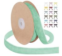 Uiopa Mint Green Velvet Ribbon, 25mm x 9m Single Face Wrapping Ribbon, Vintage Velvet Ribbons for Gift Wrapping, Wreaths, Wedding, Party, Home Decor, DIY Crafts