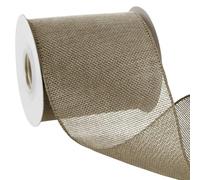 Uiopa Natural Burlap Ribbon 100mm x 18.2m Hessian Wired Ribbon Rustic Jute Ribbons for Wreaths, Bow Making, Gift Wrapping, Home Decor, DIY Crafts