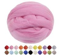 Uiopa Needle Felting Wool, 100g Felting Wool Soft Wool Roving Yarn, Peach Pink Wool Roving for Needle Felting, Wet Felting, Felting Projects, DIY Crafts