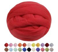 Uiopa Needle Felting Wool, 100g Felting Wool Soft Wool Roving Yarn, Red Wool Roving for Needle Felting, Wet Felting, Felting Projects, DIY Crafts