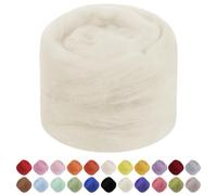 Uiopa Needle Felting Wool, 50g Felting Wool Soft Wool Roving Yarn, Cream White Wool Roving for Needle Felting, Wet Felting, Felting Projects, DIY Crafts