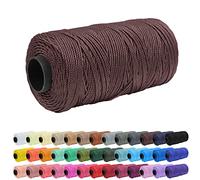 Uiopa Polypropylene Macrame Cord 1.5mm x 200m, 3 Strand Twisted Macrame String Crochet Yarn for Crochet Bag, Knitting, DIY Projects, Coffee Macrame Craft String