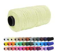 Uiopa Polypropylene Macrame Cord 1.5mm x 200m, 3 Strand Twisted Macrame String Crochet Yarn for Crochet Bag, Knitting, DIY Projects, Light Yellow Macrame Craft String