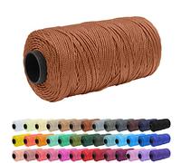 Uiopa Polypropylene Macrame Cord 1.5mm x 200m, 3 Strand Twisted Macrame String Crochet Yarn for Crochet Bag, Knitting, DIY Projects, Bronze Macrame Craft String