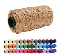 Uiopa Polypropylene Macrame Cord 1.5mm x 200m, 3 Strand Twisted Macrame String Crochet Yarn for Crochet Bag, Knitting, DIY Projects, Khaki Macrame Craft String