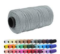 Uiopa Polypropylene Macrame Cord 1.5mm x 200m, 3 Strand Twisted Macrame String Crochet Yarn for Crochet Bag, Knitting, DIY Projects, Medium Gray Macrame Craft String