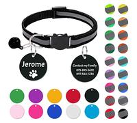 Uiopa Quick Release Cat Collar with Name Tag, Breakaway Cat Collar Personalised, Reflective Kitten Collar with Bell for Boys and Girls