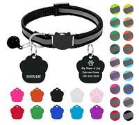 Uiopa Quick Release Cat Collar with Name Tag, Breakaway Cat Collar Personalised, Reflective Kitten Collar with Bell for Boys and Girls