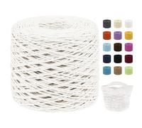 Uiopa Raffia Yarn for Crochet, 2mm x 200m Raffia Paper String Straw Crochet Yarn for Crocheting Beach Bags, Sun Hats, Home Decor, DIY Crafts (White)