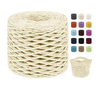 Uiopa Raffia Yarn for Crochet, 2mm x 200m Raffia Paper String Straw Crochet Yarn for Crocheting Beach Bags, Sun Hats, Home Decor, DIY Crafts (Beige)