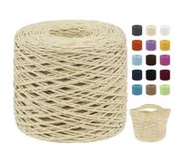 Uiopa Raffia Yarn for Crochet, 2mm x 200m Raffia Paper String Straw Crochet Yarn for Crocheting Beach Bags, Sun Hats, Home Decor, DIY Crafts (Khaki)