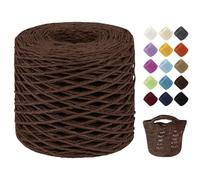 Uiopa Raffia Yarn for Crochet, 2mm x 200m Raffia Paper String Straw Crochet Yarn for Crocheting Beach Bags, Sun Hats, Home Decor, DIY Crafts (Coffee)