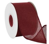 Uiopa Rust Red Burlap Ribbon 63mm x 18.2m Hessian Wired Ribbon Rustic Jute Ribbons for Wreaths, Bow Making, Gift Wrapping, Home Decor, DIY Crafts
