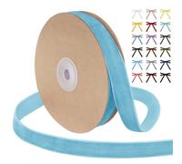 Uiopa Sky Blue Velvet Ribbon, 20mm x 9m Single Face Wrapping Ribbon, Vintage Velvet Ribbons for Gift Wrapping, Wreaths, Wedding, Party, Home Decor, DIY Crafts
