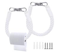 Uiopa Toilet Paper Holder 2pcs Cotton Rope Toilet Roll Holder Wall Mounted, Kitchen Paper Holder Bath Rack Nautical Bathroom Toilet Roll Stand Bath Towel rack for Decorative Home Accessories (White)