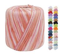 Uiopa Variegated Cotton Crochet Yarn 1mm x 125m, 8-Ply Multicoloured Cotton Yarn for Crochet, Hand Knitting Yarn Crochet Thread for Shawls, Hats, Doilies, Decoration, DIY Crafts