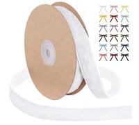 Uiopa White Velvet Ribbon, 25mm x 9m Single Face Wrapping Ribbon, Vintage Velvet Ribbons for Gift Wrapping, Wreaths, Wedding, Party, Home Decor, DIY Crafts