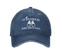UIOPPIOS Funny Bird Watcher Gift Baseball Cap Men I'd Rather Be Bird Watching Low Profile Caps for Men Quick Dry Cute Baseball Hats