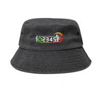 UIOPPIOS Street Motorcycle Gear 1n23456 Gear Biker Denim Bucket Hats for Women Men Motor 1 Down 5 Up Cotton Bob Hat Vocation Headwear