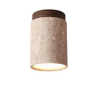 UIOPPOI Mid Century Marble Small Hallway Ceiling Light Fixtures Farmhouse Close to Ceiling Light Natural Stone Rustic Ceiling Lamp Vintage Porch Lighting for Entryway Porch Balcony Lounge, Walnut