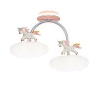 UIOPPOI Pink Cartoon Ceiling Light Cloud Flush Light Modern Creative Personality Cloud Shaped and Unicorn Model Kids Ceiling Light for Kids Bedroom,Study Room Girls Room Study Room