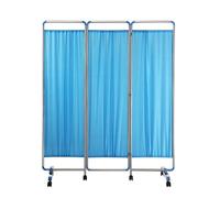 UioQrintan 3-Panel Rolling Medical Privacy Screen On Wheels, 180cm High Foldable Room Divider for Clinics/Wards/Exam Rooms(Blue)