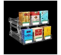 UioQrintan Double-Layer Store Display Shelves, Matchbook Display Case, 5/10pcs Auto-Push Cigarette Display Rack, Fully utilize The Space, Easy to Install, for Market Store(Clear-5pcs,7.6x28cm)