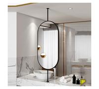 UioQrintan Rotatable Ceiling Hanging Floating Mirror with Metal Frame for Dressing Table Shaving Makeup Mirror, Clear and Practical(Black,40x80cm)