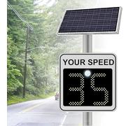 UioQrintan Solar Powered LED Radar Speed Limit Sign 20x27/24 x35, 300m Speed Measurement, Covers 4 Roads, Bright ge, Traffic Safety Solution