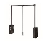 UioQrintan Telescopic Hanger Pull-Down Wardrobe Trolley, Damping Cache Cloakroom Storage Bracket, Adjustable Width Fits Most Wardrobes (Size : 450-600mm)
