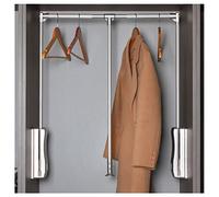 UioQrintan Telescopic Hanger Pull-Down Wardrobe Trolley, Damping Cache Cloakroom Storage Bracket, Adjustable Width Fits Most Wardrobes, Load Capacity 20KG (Size : 600-830mm)