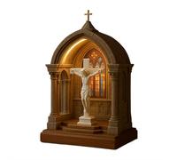 UioQrintan Virgin Mary LED Devotional Table Lamp Handmade Statue Night Light Catholic Decor for Bedroom Living Room