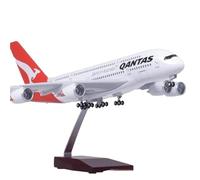 UIPOANSWS Flying airplane model A380 Qantas Airline 45.5cm Airplane Model 1/160 Scale Die-Cast Collectible Wheels aviation aircraft model