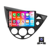 Uipob Android 15 Car Radio For Fo-rd Focus MK1 1998-2004,9 Inch 2-DIN Touch Screen Bluetooth Car Stereo With Carplay/Android Auto/Wi-Fi/MirrorLink/Reversing Camera/USB/GPS Navigation(Size:L300)