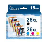 Uiprint 26XL Compatible Replacement for Epson 26 26 XL Ink Cartridges for Epson Expression Premium XP-510 XP-520 XP-600 XP-605 XP-610 XP-615 XP-620 XP-625 XP-700 XP-710 XP-800 XP-810 XP-820(15-Pack)